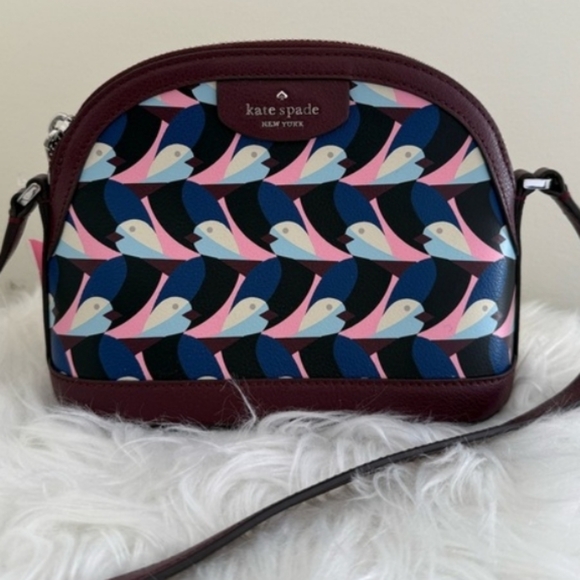 Kate Spade-Sylvia Geo Birds Dome Crossbody Bag (Love Birds 🐦) - Picture 12 of 14